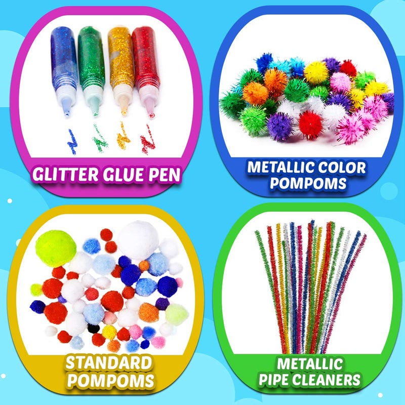 Goody King Arts and Crafts Supplies for Kids - Craft Art Supply Jar Kit for Student Age 4 5 6 7 8 9 10 Year Old Crafting Activity - Collage Arts Set for Toddlers Preschool DIY Classroom Home Project - Image 2